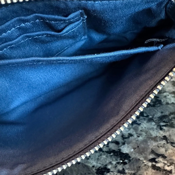 Coach Blue leather and sherling Wristlet with Chain - Picture 11 of 16